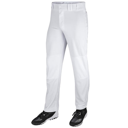 CHAMPRO Pantalon de baseball ample à bas ouvert pour garçons avec entrejambe réglable et zone de glisse renforcée Blanc