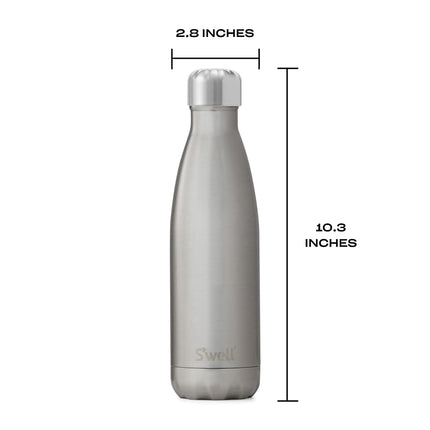 S'well SWB-Slvr07 Insulated Thermal Drinking Bottle, 500 ml, Silver Lining