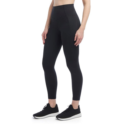 Jockey Womens Contour Pocket High Waist Full Length Leggings, Deep Black, XL