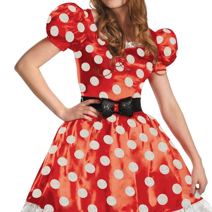 Disguise 58791F Disney Red Minnie Mouse Classic Costume, Extra Large (18-20), XL (18-20)