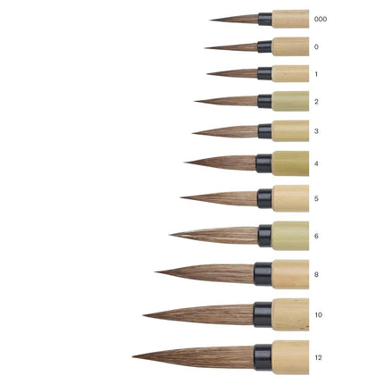 Winsor & Newton Series 150 Bamboo Short Handle Brush-Round #000, Brown, #0