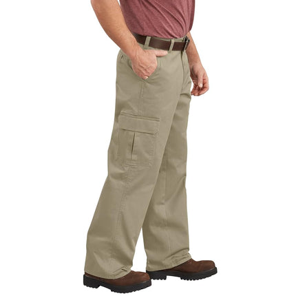 Dickies Men's Loose Fit Cargo Work Pant, Khaki, 38x30