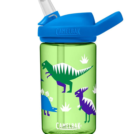 CamelBak Eddy+ Botella de agua infantil de 400 ml con Tritan Renew – Tapa con pajita, a prueba de fugas cuando está cerrada, Hip Dinos