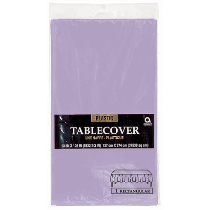 Nappe de fête rectangulaire jetable en plastique, violet, plastique, 135 x 274 cm