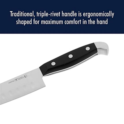 J.A. Henckels International Statement Hollow Edge Santoku Knife, 5-inch, Black/Stainless Steel