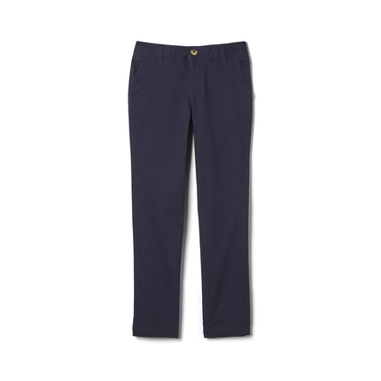 French Toast Straight Fit Stretch Twill Pant, Navy, 12 (Young Women), Navy, 12