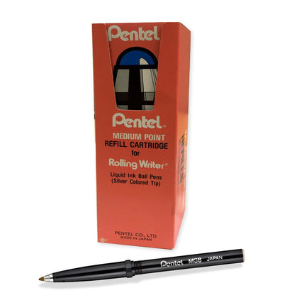 Pentel Rolling Writer Refills, R3 Slim Refill, Med