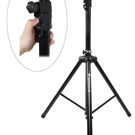 (2) Rockville RVSS4A Tripod Speaker Stands With Hydraulic Lift-Up and Lowering Mechanism - Handles Speakers Up To 154 Lbs