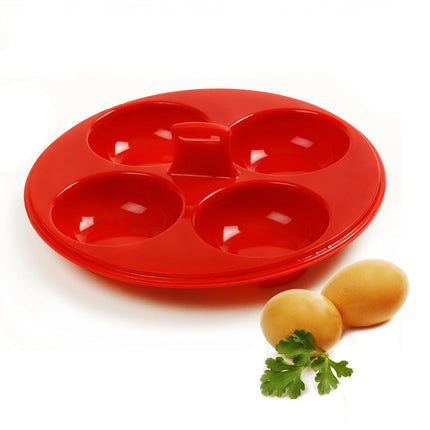 Norpro 9900 Silicone 4 Egg Poacher, Red