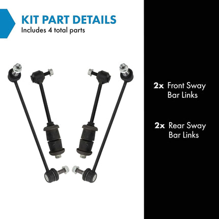 TRQ Sway Bar Link Set Compatible with 2011-2017 Buick 2013-2019 Cadillac 2010-2011 Saab