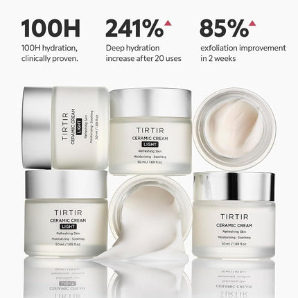 TIRTIR Natural Ceramide Cream | Deep moisturizer for Glass Skin, Polyglutamic acid, Centella Asiatica Extract, Skin barrier, Lightweight, Mild, Nature derived ingredients, Dry skin, Korean skincare