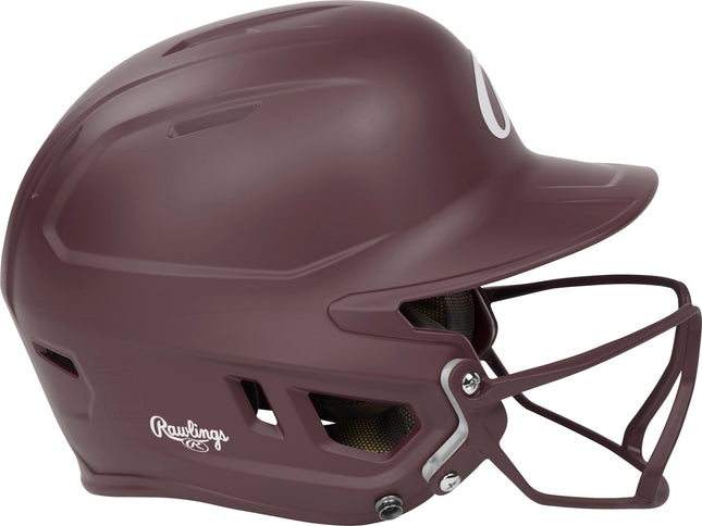 Rawlings | MACH HI-VIZ Fastpitch Softball Batting Helmet | Face Guard Attached | Maroon | Senior - 6 7/8" - 7 5/8"