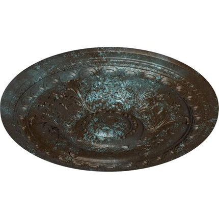 Ekena Millwork CM38OSBBS 38 3/8" OD x 2 7/8" P Oslo Ceiling Medallion (Fits Canopies up to 7 5/8"), Bronze Blue Patina