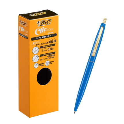Big CFCGBLU05BLKJ Ballpoint Pen, Click Gold, 0.5, 