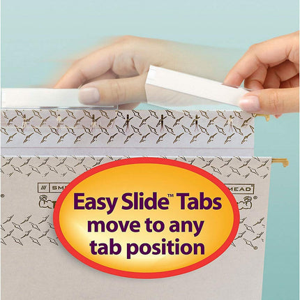 Smead TUFF Extra Capacity Box Bottom Hanging Folder, 2" Expansion, 1/3-Cut Easy Slide Tab, Legal Size, Steel Gray, 18 per Box (64340)