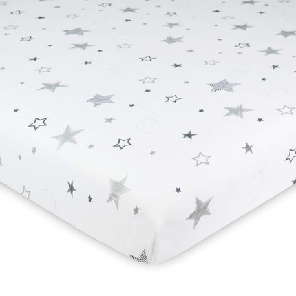 American Baby Company Printed 100% Natural Cotton Value Jersey Knit Fitted Pack N Play Playard Sheet, Super Stars, Soft Breathable, for Boys and Girls, 27 x 39 Inch (Pack of 1)