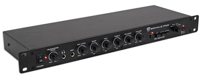 Rockville PPA20 Preamp Professional 1U Rack Mount Pre-Amplifier w/Crossover+EQ