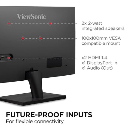ViewSonic VA2715-2K-MHD 27-inch 2K WQHD Monitor with Frameless Design 2x HDMI, DisplayPort, Speakers, Eye Care for Work and Study at Home