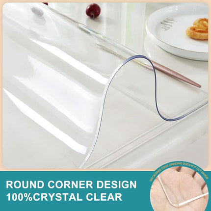 Clear Table Cover Protector 38x76" Crystal Plastic Desk Protector Table Pad for Dining, Kitchen, Conference, Banquet, Writing Table - Water, Oil Resistant - Easy Clean, Anti-scratch