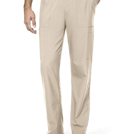 WonderWink Men's Flat Front Cargo Pant, Khaki, Lar