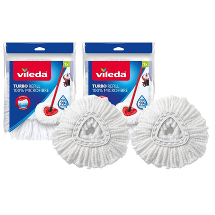 Vileda Turbo Mop Microfibre Refills, 2 Pack - Fits
