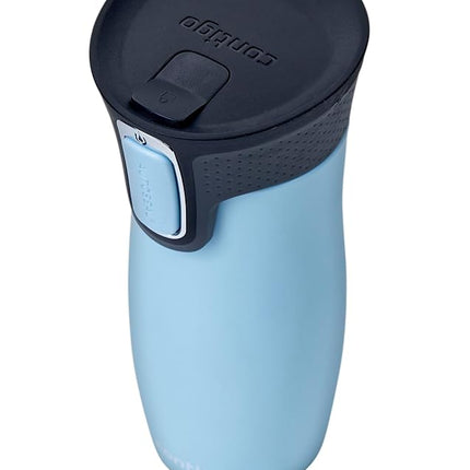 Contigo Unisex's West Loop Autoseal Thermobecher, Edelstahl Isolierbecher, Kaffeebecher to Go, BPA frei, auslaufsicherer Reisebecher mit Easy-Clean-Deckel, hält bis zu 5h Warm, 470 ml, Iced Aqua