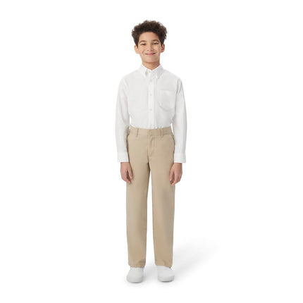 French Toast Boys Adjustable Waist Relaxed Fit (Standard & Husky) Pants, Burgundy, 16 US
