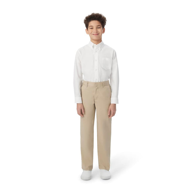 French Toast Boys Adjustable Waist Relaxed Fit (Standard & Husky) Pants, Burgundy, 16 US