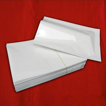 500 Pieces White Metallic Mylar Foil Open Top Sealable Bags 2.75x3.9 inch (2.3x3.5 inch Inner Size) Vacuum Heat Seal Pouches for Food Storage Packaging with Tear Notches
