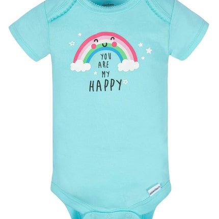 Gerber unisex-baby 8-pack Short Sleeve Onesies Bodysuits, Clouds, 0-3 Months