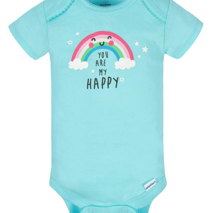 Gerber unisex-bebé Paquete de 8 pañaleros de manga corta, Nubes, Recién nacido