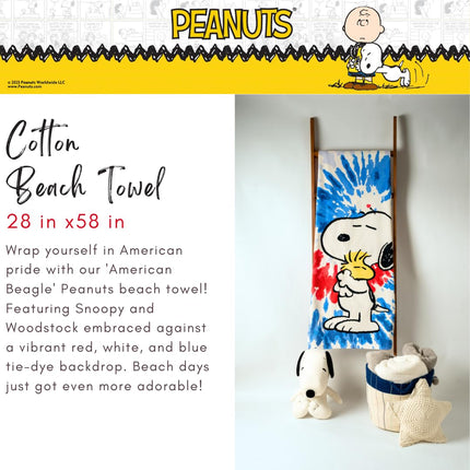 Franco Collectibles Peanuts Snoopy & Woodstock Super Soft Cotton Bath/Pool/Beach Towel, 58 in x 28 in, (100% Officially Licensed Product)
