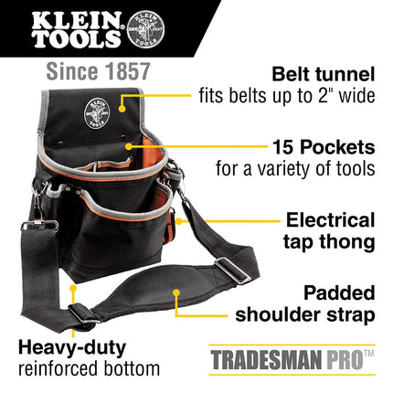 Klein Tools 5243 Tradesman Pro 15-Pocket Tool Pouch