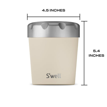 S'well Stainless Steel Ice Cream Chiller, 16oz, Vanilla, Triple Layered Vacuum Insulated Container Keeps Ice Cream Frozen For Up To Four Hours, BPA Free