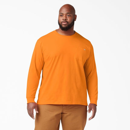 Dickies Men's Pocket Tee L/S Longsleeve T-Shirt, Orange, XXXL