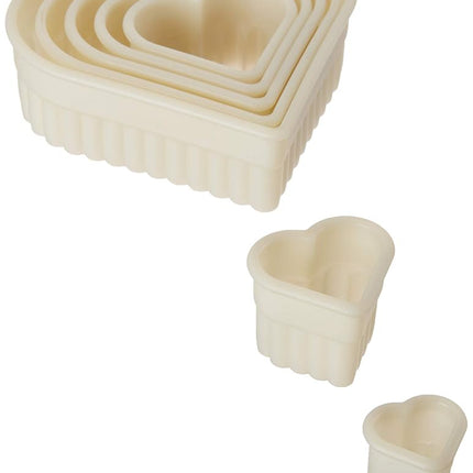 (Heart Fluted) - Mercer Culinary 7-Piece Heart Fluted Nylon Cutter Set