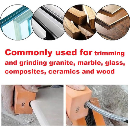 MiJunHD Concave Electroplated Diamond Sanding Block, 60/100/200/400 Grit Curved Polishing Pad for Grinding Trimming Granite Marble Glass Stone Tile Wood (4 Pieces)