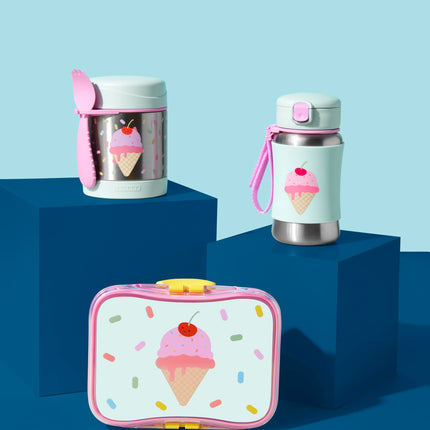 Gobelet à paille pour tout-petits Skip Hop, bouteille à paille en acier inoxydable Sparks, motif Crème Glacée