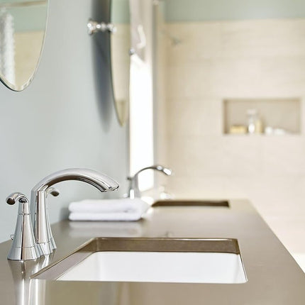 Moen Glyde Two-Handle High Arc Bathroom Faucet, Chrome (6172)