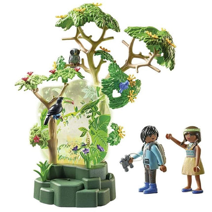 Playmobil Wiltopia 71009 Rainforest Nightlight with Toy Animals, Light and Sound, Sustainable Toy for Children Ages 4+