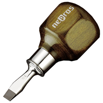 Nepros Wooden Grip Screwdriver (Stubby Flat) by ne