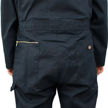 Dickies Mono de Lujo de Sarga de 7 1/2 Onzas de Manga Larga para Hombre - Ropa de Trabajo Industrial, Cremallera Frontal, Ajuste Uniforme de Garaje, Negro, Mediano Alto EE. UU.