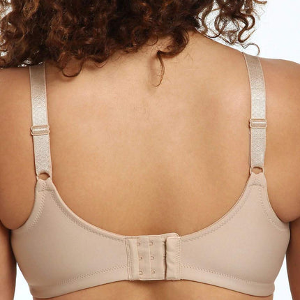 Vanity Fair Women's Full Figure Beauty Back Smoothing Bra, 4 Way Stretch Fabric, Lightly Lined Cups Up to H, Opaque, Wirefree-Beige, 38DD