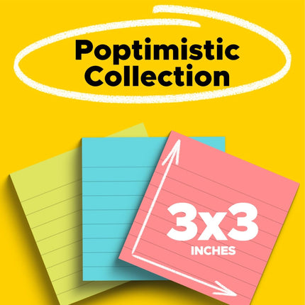Blocs-notes Post-it, 7,6 x 7,6 cm, 6 blocs, les pense-bêtes préférés des Américains, Collection Cape Town, Couleurs vives (magenta, rose, bleu, vert), S'enlève sans laisser de traces, Recyclable (630-6AN)
