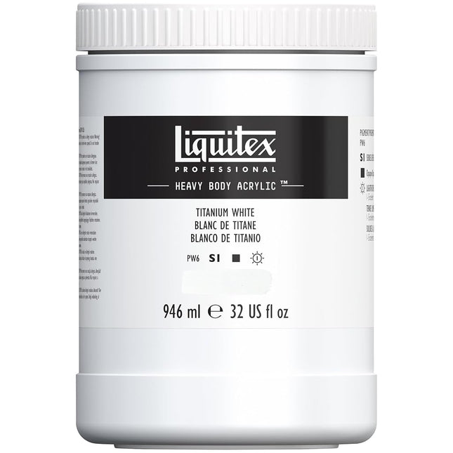 Liquitex Professional Heavy Body Acrylic Paint, 32-oz (946ml) Pot, Titanium White