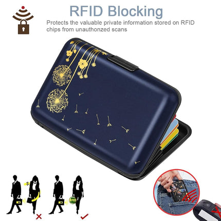 Mini Credit Card Holder for Women or Men,RFID Blocking Slim Hard Card Case ID Case Travel Wallet, Dandelion, S