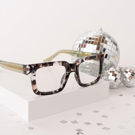 Peepers by PeeperSpecs Oprah’s Favorite Things Spotlight Blue Light Blocking Reading Glasses, Sand Quartz/Green, 2.75
