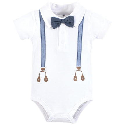 Hudson Baby Bodysuits de Algodón Unisex para Bebé, Tirantes de Oso Caballero, 18-24 Meses
