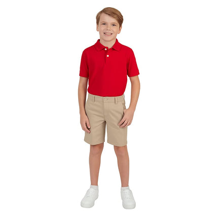Camisa de uniforme tipo polo piqué de manga corta para niños French Toast, roja, 10-12
