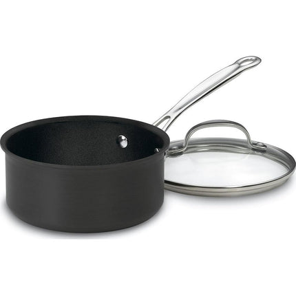 Cuisinart Chef's Classic 1.5 Litre Non Stick Anodised Saucepan with Lid, Black